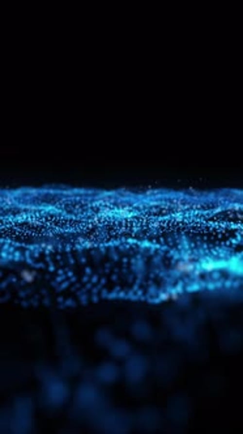 Classic blue abstract motion background shining particles wave loop motion