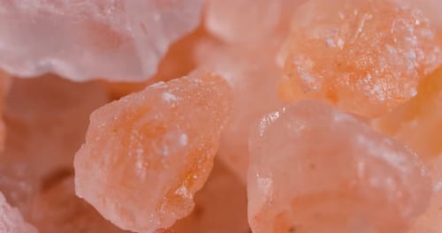 Himalayan pink salt Super Macro Close Up. Due mainly to marketing costs, pink Himalayan salt is up