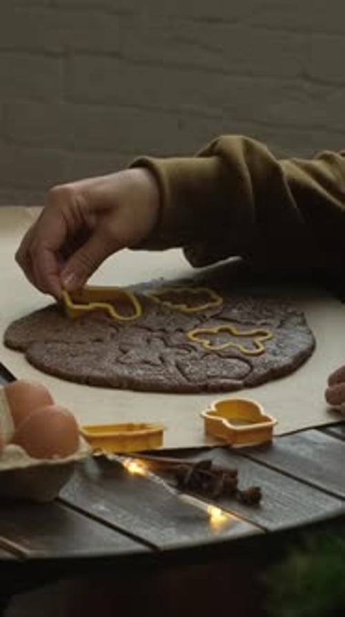 Shaping Cookie Dough with Cookie Cutter Shapes