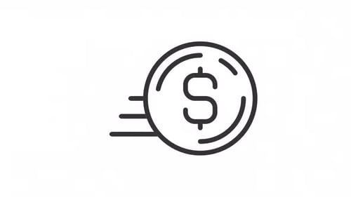 Icône linéaire de pièce coulissante animée