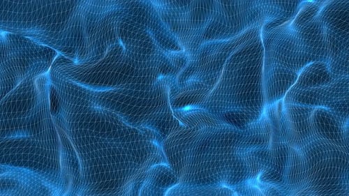Futuristic Abstract Blue Wireframe Grid Motion Background