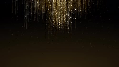 Elegant Golden Glitter Particles Falling Animation