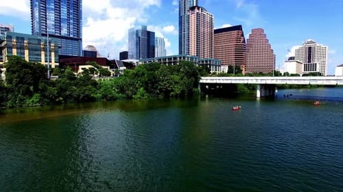 Breathtaking And Beautiful View Of Austin Skyline,Texas