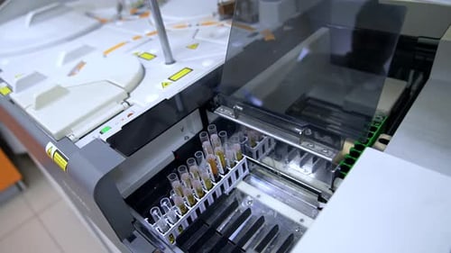 Automated Laboratory Analyzer Processes Test Tubes