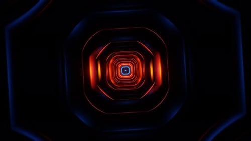 Hypnotic Dance of Multicolor Neon Pulses in a Pulsating VJ Loop