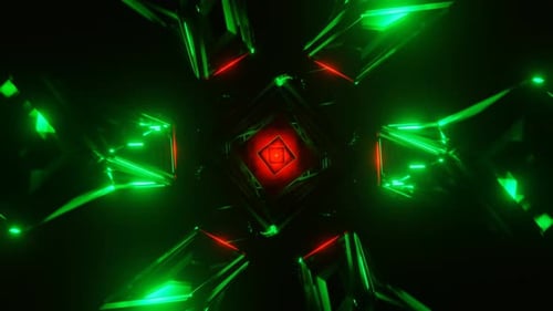 Ein faszinierender VJ-Loop mit blinkenden Neon-Disco-Blitzlichtern