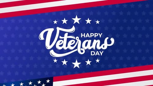 Happy Veterans Day Text Animation