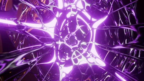 Luzes de néon brilhantes que se movem em loops infinitos