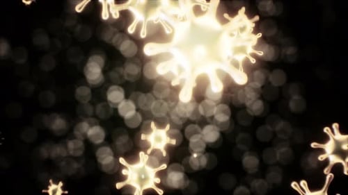 Vírus sob a visão microscópica para a educação