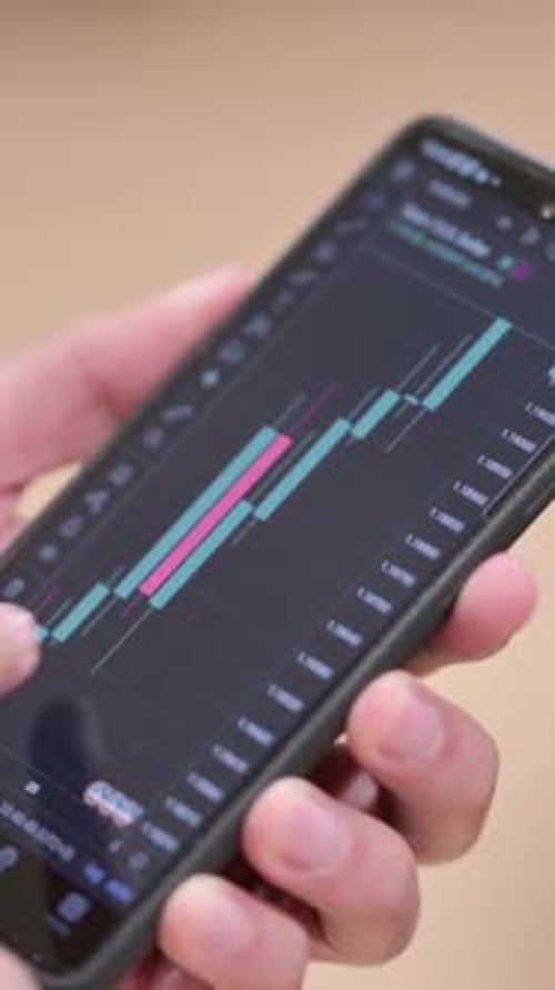 Reading Trading Charts on Smartphone, Vertical Video