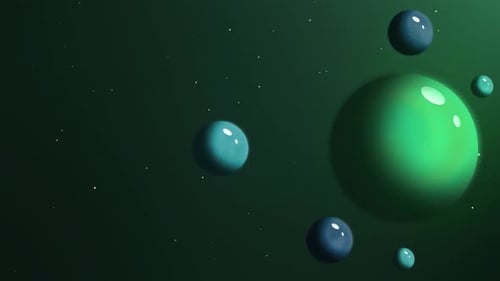 Abstract Glossy Spheres Floating Organic Background Loop