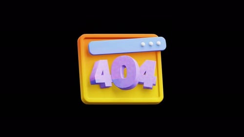 404 Seite, 3D-Symbolanimation