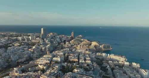 Aerial View of St Julian's Malta Cityscape