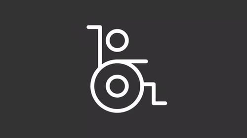 Animated Flat Design Wheelchair Icon Loop