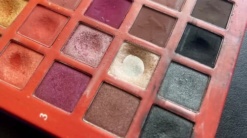 Eyeshadow Palette Close Up with Brush