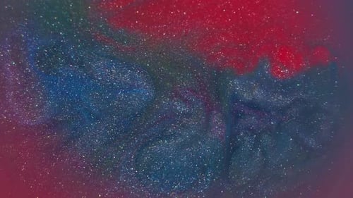 Colorful Abstract Swirling Ink Background with Glitter