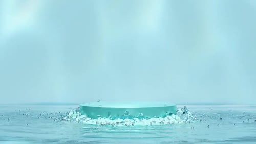 Minimalist Circular Platform in Water