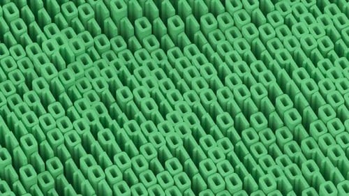 Green binary code background. Programming and technology concept. Isometric 3D loop animation