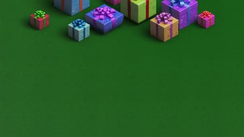 Seamless Animated Colorful Gift Boxes Dropping Loop