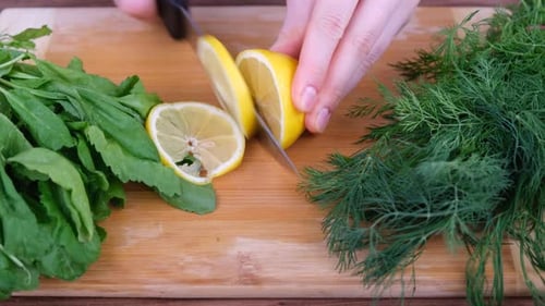 cutting lemon