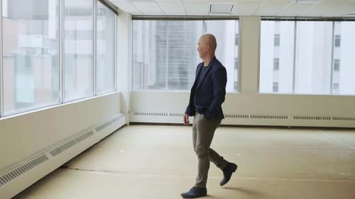 Confident Man in Empty Office
