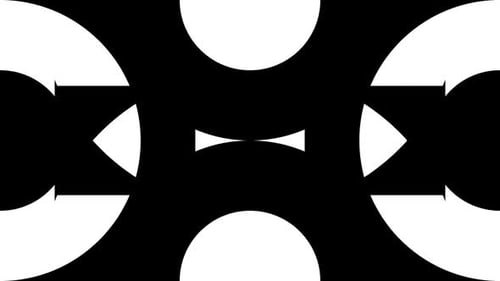 Kaleidoscope Collection: Inverse luma matte transition of four expanding and merging concentric circ