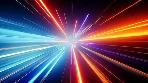 Des traînées lumineuses dynamiques et éclatantes convergent