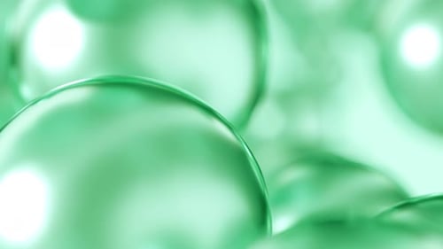 Green Cosmetic Beauty Care Essential Oil Bubbles Macro Close-Up