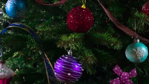 Christmas Tree Decorated For New Year