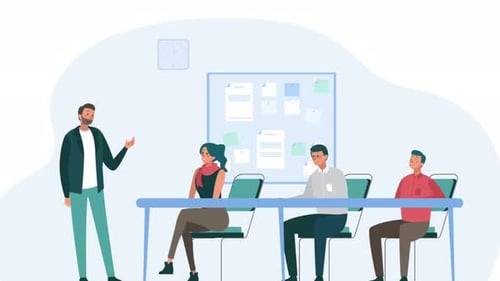 Teacher Teaches Students At University 4K