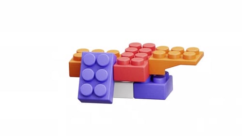 Set de juego de construcción de bloques de construcción de plástico de animación 3D, coloridos ladrillos de juguete