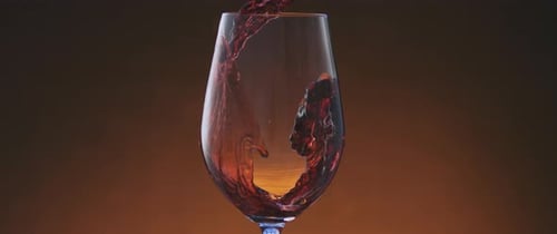 Rotwein aus der Flasche gießen