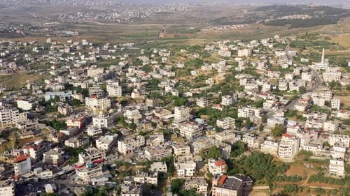 Aerial View over Palestine Town Biddu,Near Jerusalem