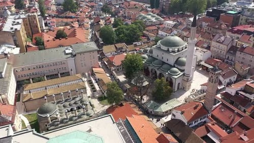 Sarajevo Gazi Husrev Mosque And Clock Tower