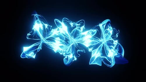 Blue LED Glowing Abstract Pulsation Veil to the Rhythm of the Music 3d Render. Vj Loop for Dj