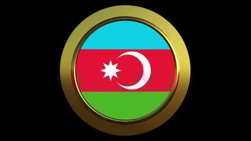 Azerbaijan Flag Alpha Animated Loop Background