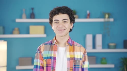 Teen Smiling with Curly Hair