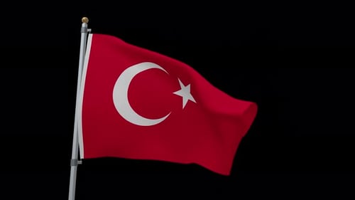 Realistic Waving Flag of Turkey Animation