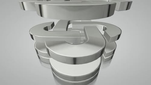 Elegant Metallic 3D Logo Reveal with Abstract Shapes