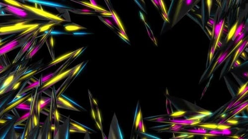 Abstract Neon Geometric Tunnel Reveal Animation