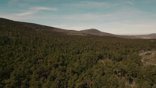 Panoramic aerial view of Navacerrada in Madrid
