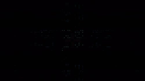 Cyan And Pink Flashing Neon Dotted Cross Shape Background Vj Loop In 4K