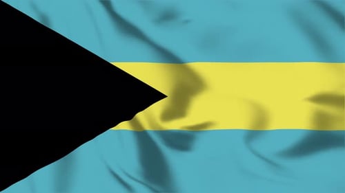 Bahamas Flag Waving with Alpha Channel