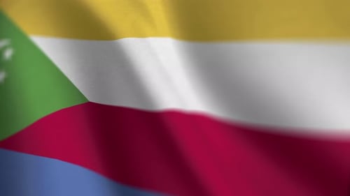 Waving Comoros National Flag Animation Loop