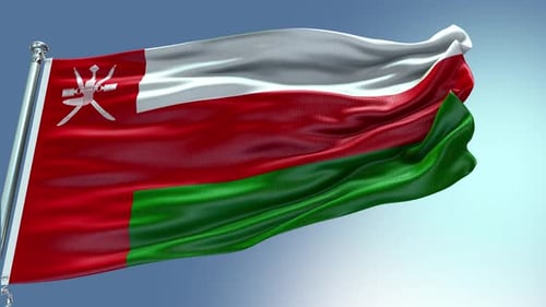 Realistic Oman Flag Waving Seamless Loop