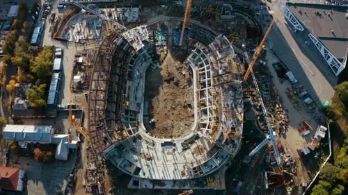 Construcción de un estadio deportivo moderno