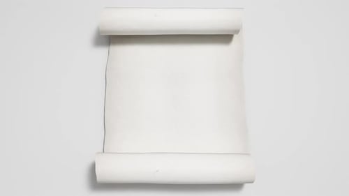 Epic white Scroll Opens on white background