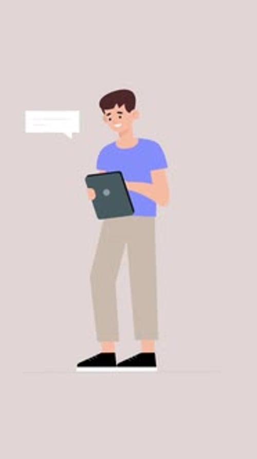 Young Man Taking Important Notes In His Notebook On Vertical