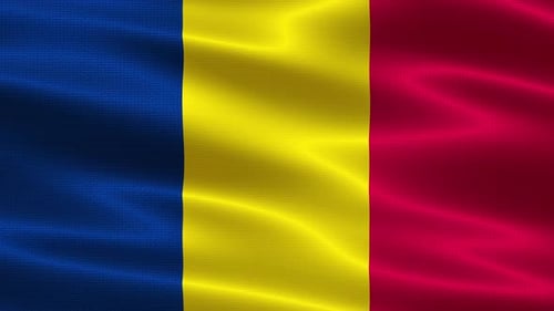 Blue Yellow Red Vertical Striped Flag Waving