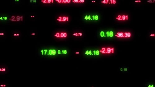 Neon Investment Numbers On Electronic Display Background
